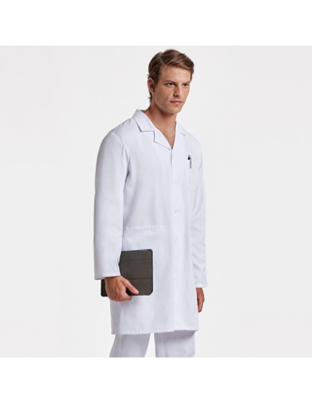 Blouse unisexe blanche à manches longues