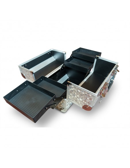 Valise grise écaille 30 X 20 X 25 CM