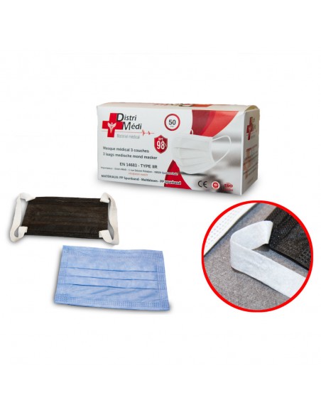 Masques chirurgicaux 3 plis type IIR CONFORT Masques chirurgicaux 3 plis type IIR CONFORT