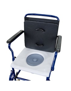 Chaise percée à roulette bleu 2