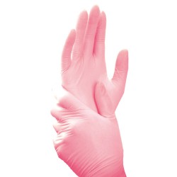 Gants Nitrile rose non poudré