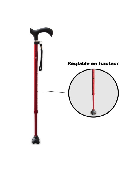 Canne aluminium Derby réglable en hauteur