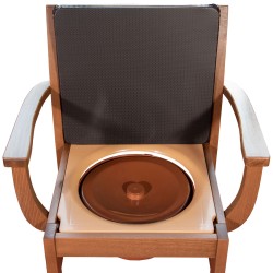 Chaise percée avec accoudoirs bois 2